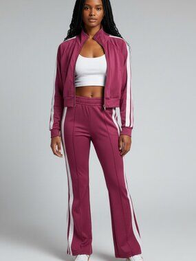 NWT!! Elite Collections Y2K Pink/White Stripe Track Suit. Size S